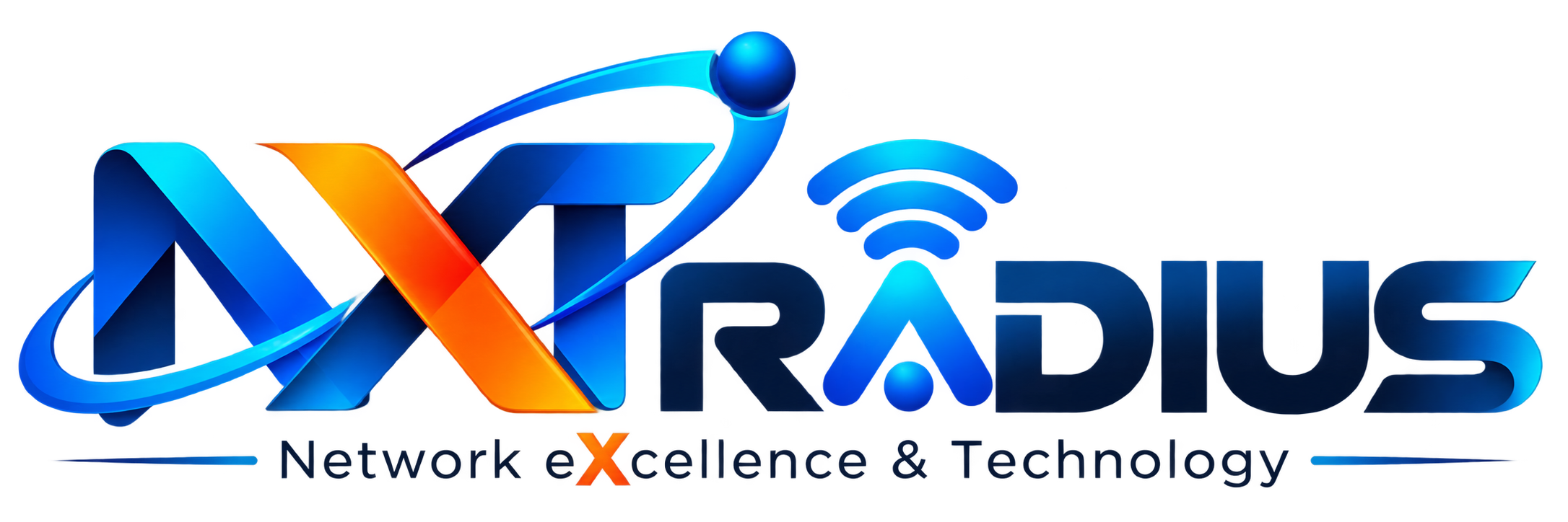 NXT RADIUS logo: network excellence and technology